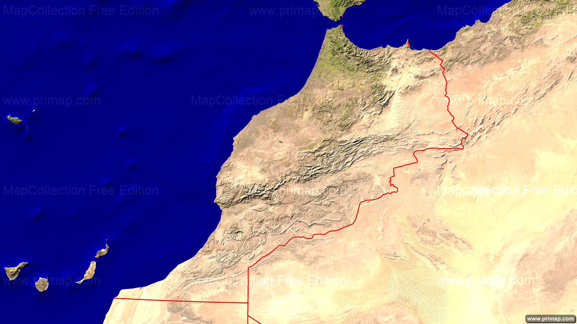 Les Défis De La Carte De Maroc Par Satellite primap National maps